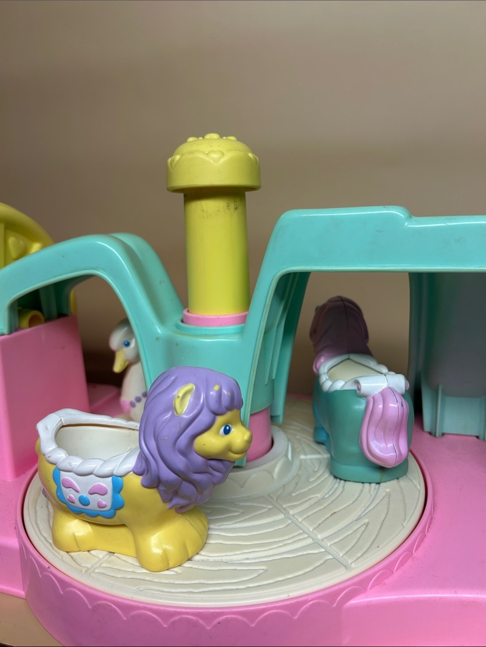 Vintage Playskool Amusement Park Playset: 1991 Spinning Carousel Ferris Wheel